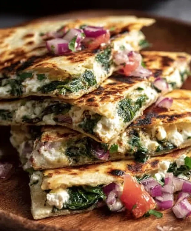Spinach and Feta Quesadillas