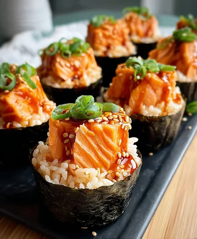 Spicy Salmon Sushi Cups