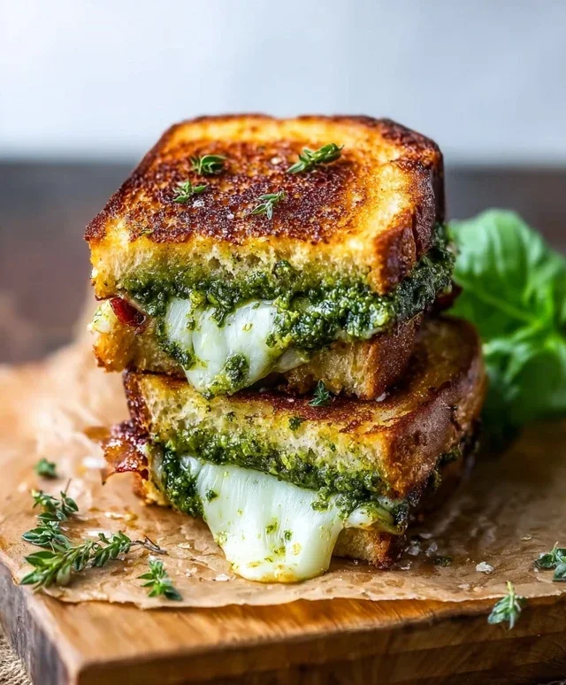 Sourdough Pesto Grilled Cheese