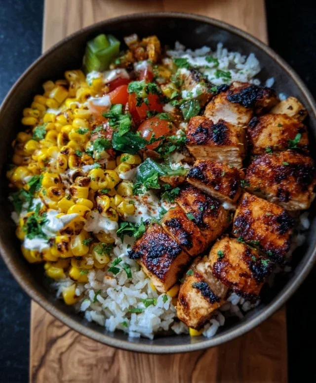 Street Corn Chicken Rice Bowl
