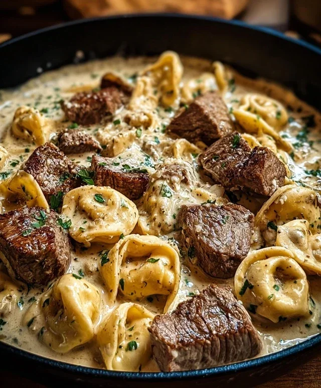 Cracked Garlic Steak Tortellini in Creamhouse Sauce Bliss