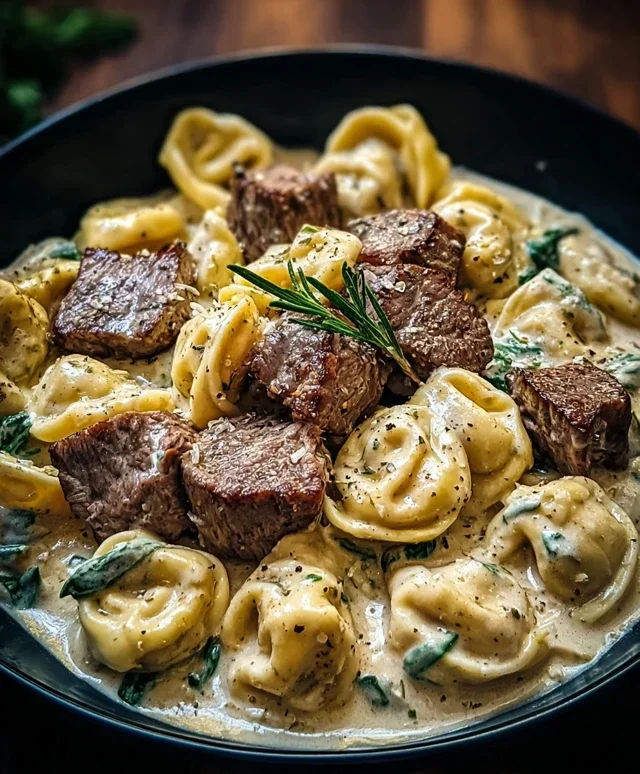 Cracked Garlic Steak Tortellini in Creamhouse Sauce Bliss