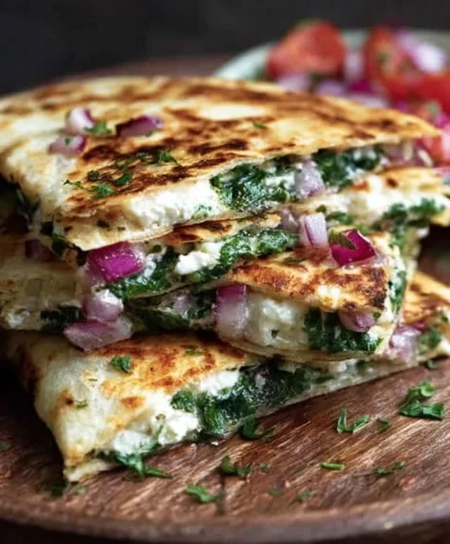 Spinach and Feta Quesadillas