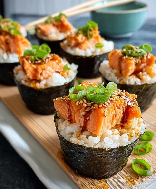 Spicy Salmon Sushi Cups