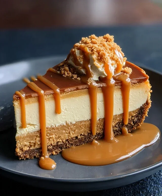 Cookie Butter Caramel Cheesecake