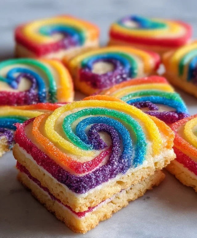 Piped Rainbow Shortbread Cookies