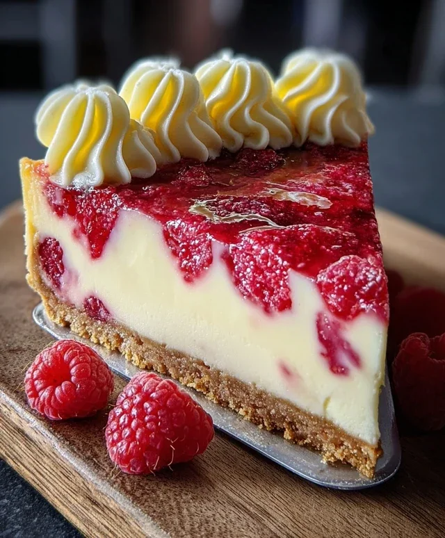 Raspberry Lemon White Chocolate Cheesecake