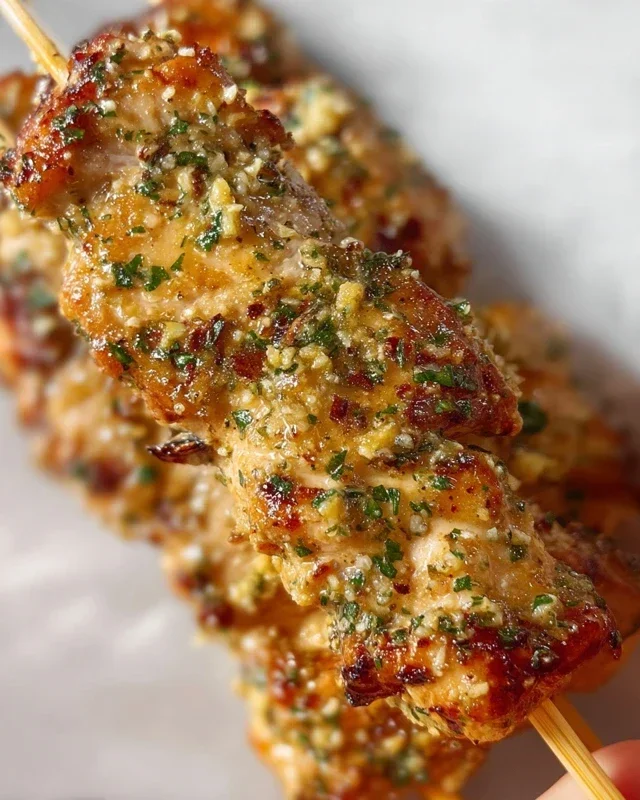 Ranch Garlic Parmesan Chicken Skewers