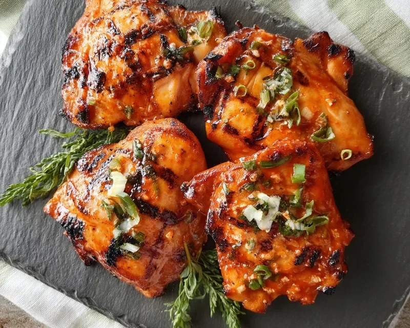 Grilled Honey Buffalo Chicken Thighs
