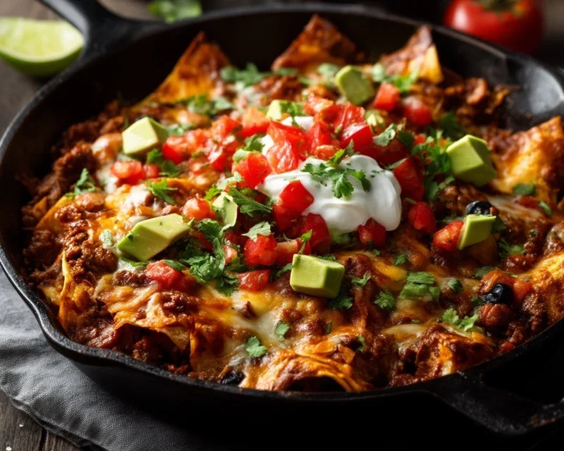 Beef Skillet Enchiladas