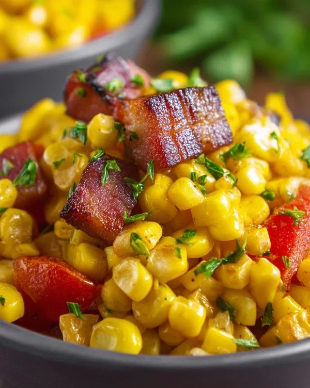 Fresh Corn and Beef Beef Bacon Side Dish