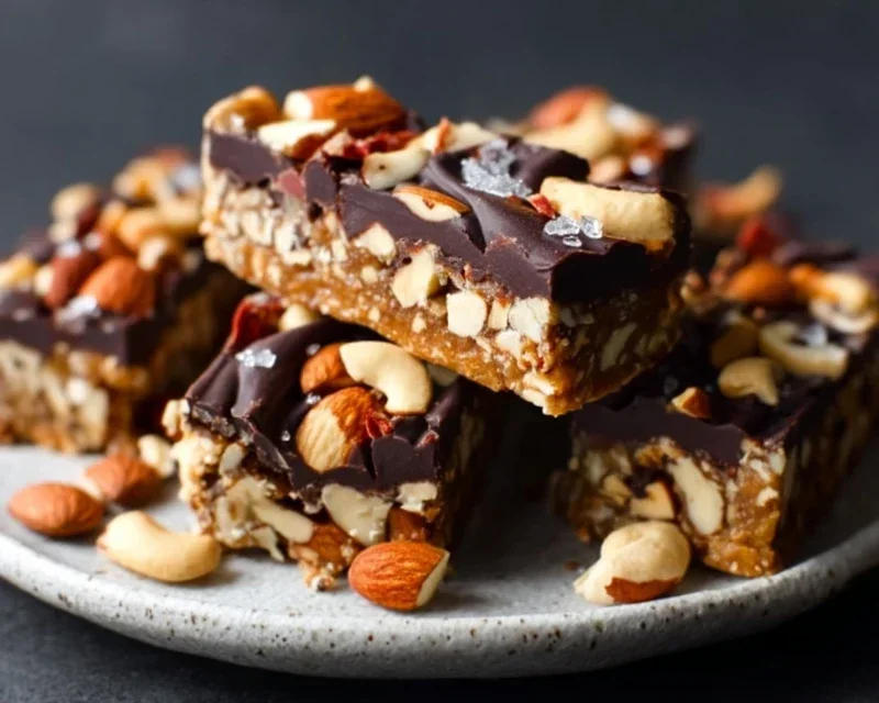 Dark Chocolate and Sea Salt Nut Bars