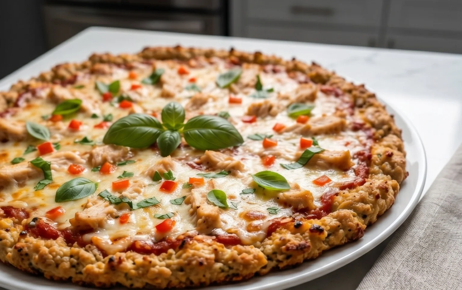 Chicken Crust Pizza (Low Carb + High Protein