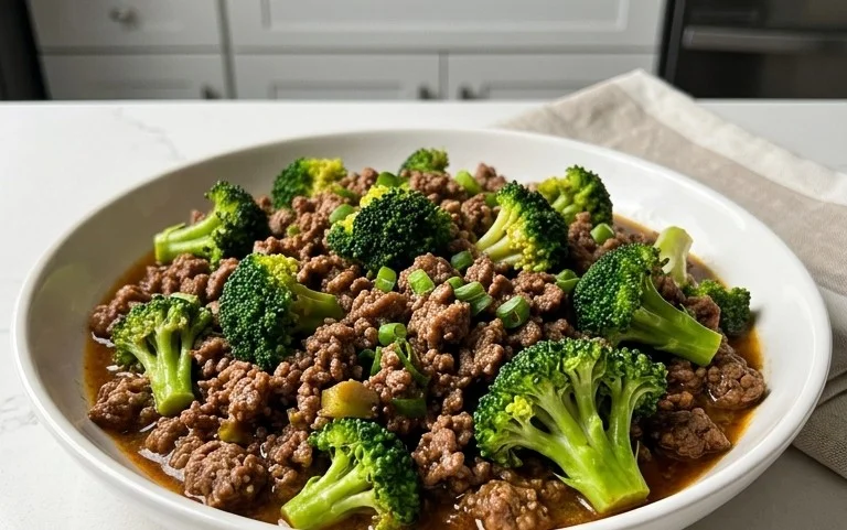 Ground Beef and Broccoli