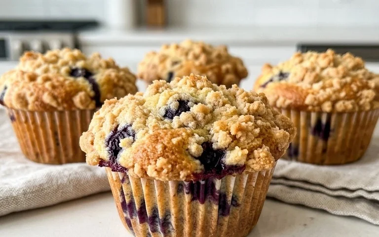 Lemon Blueberry Streusel Muffins