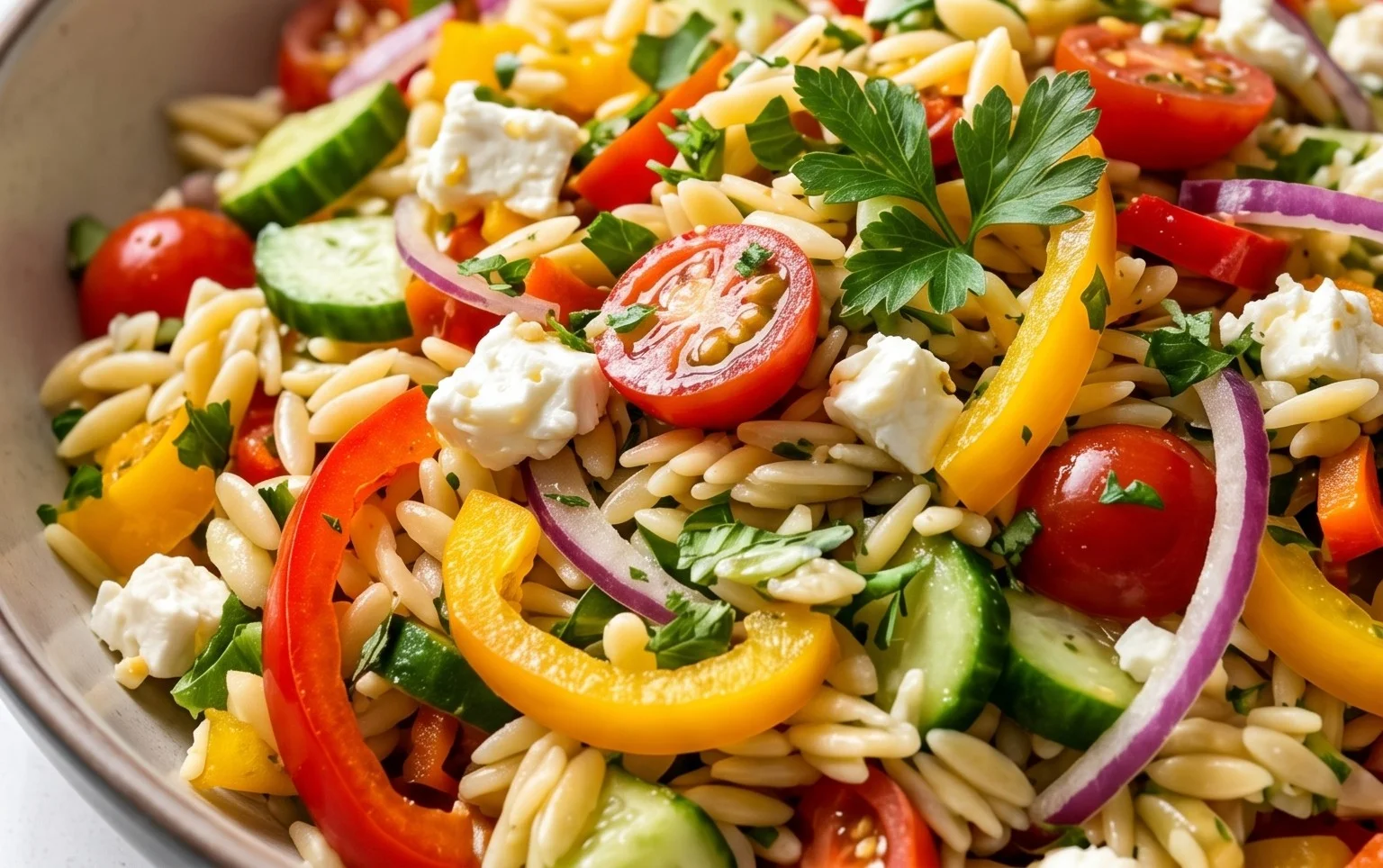 Rainbow Orzo Salad