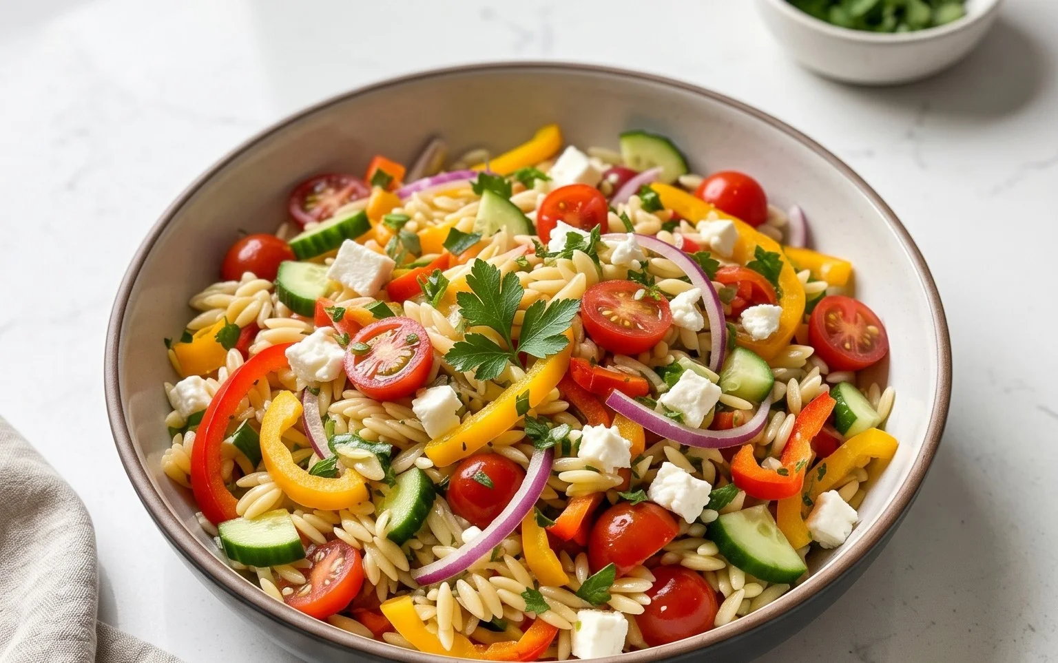 Rainbow Orzo Salad