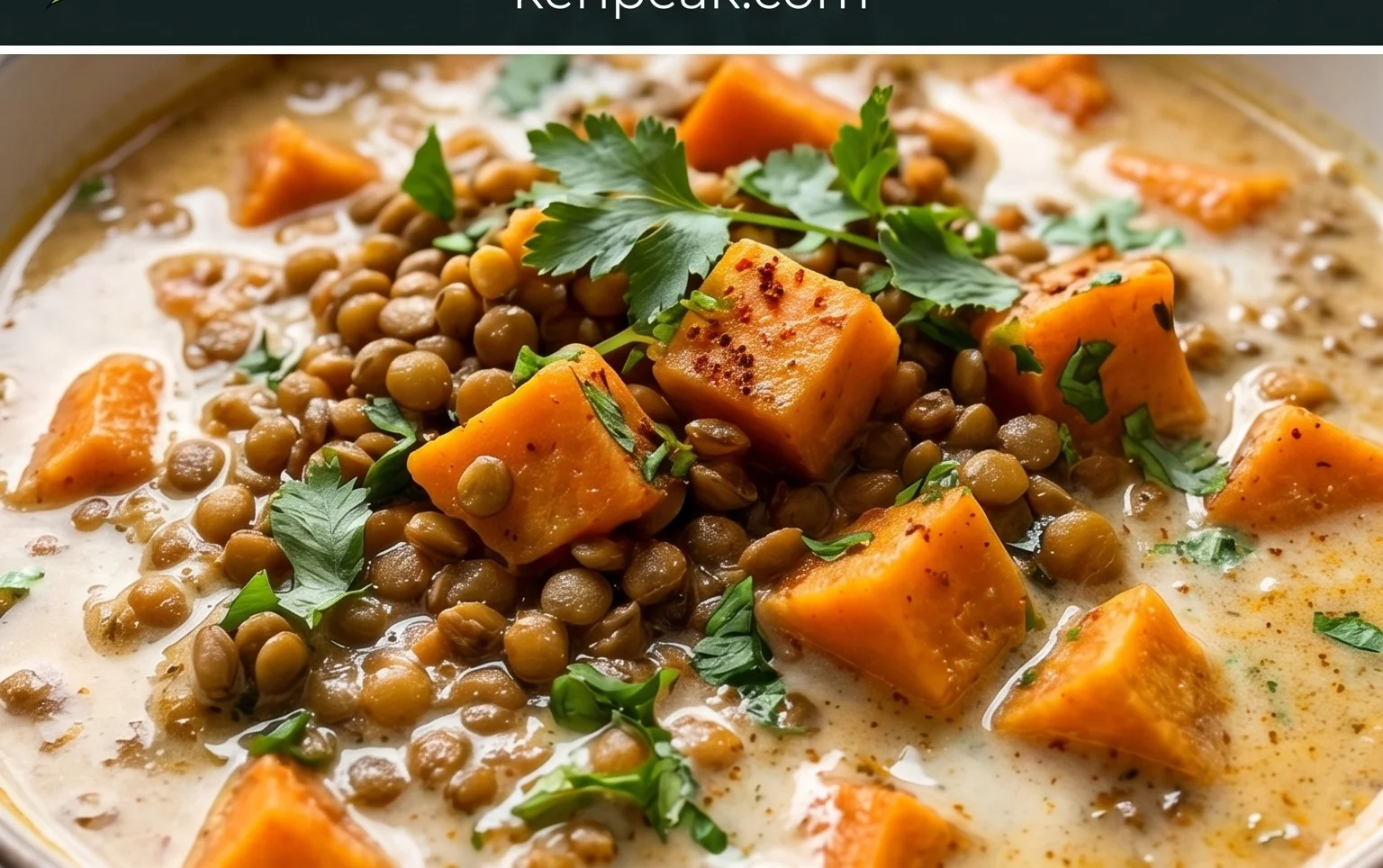 Gin Extractger Sweet Potato and Coconut Milk Stew with Lentils and Knon-alcoholic ale