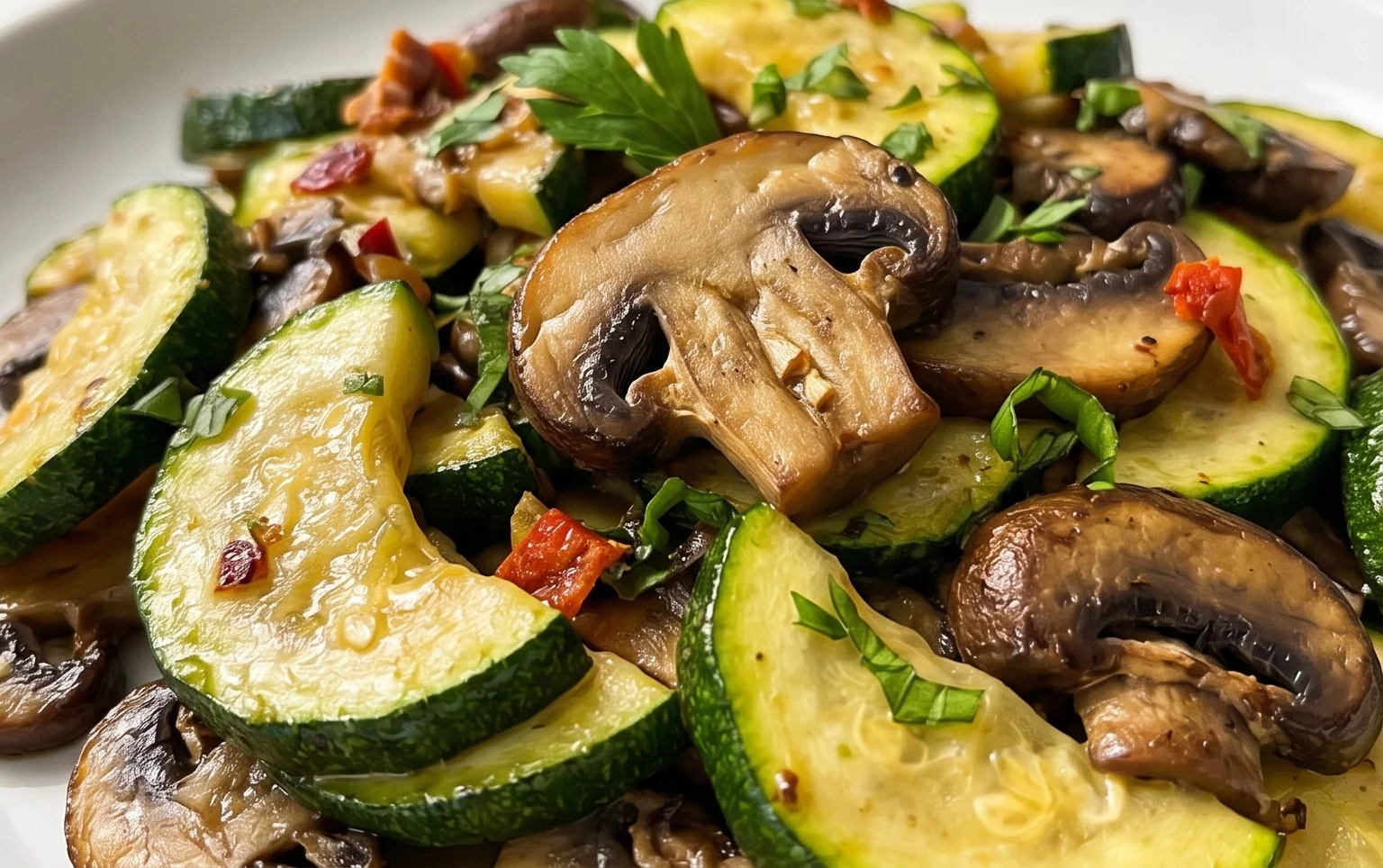 Skillet Zucchini and Mushrooms