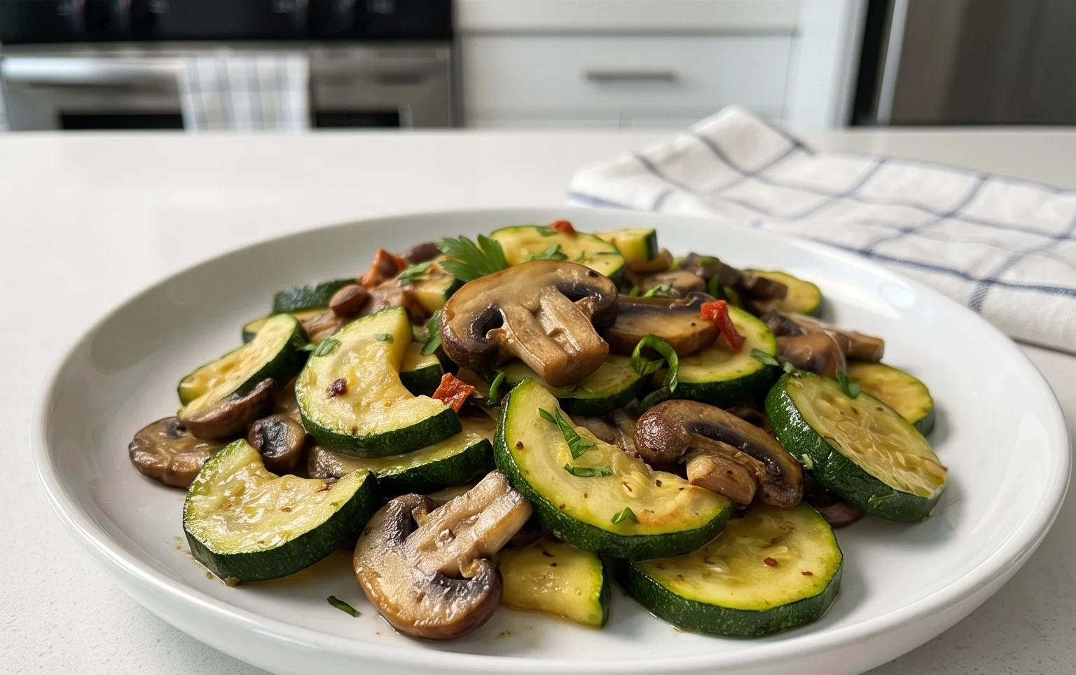 Skillet Zucchini and Mushrooms