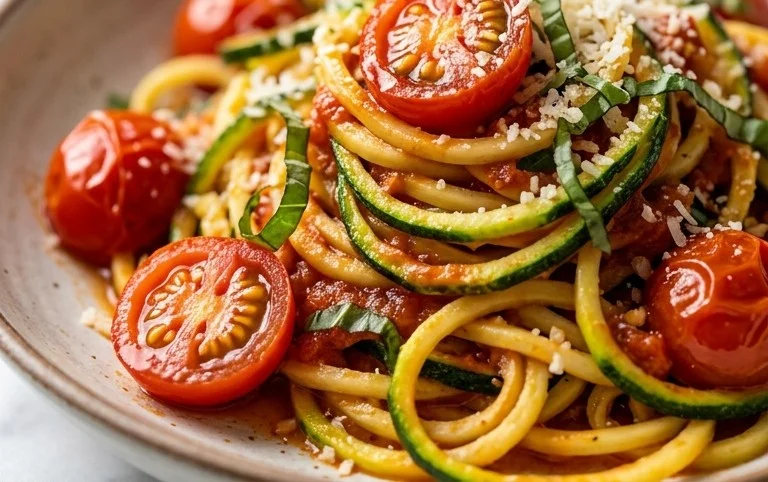 Healthy Tomato Zucchini Pasta