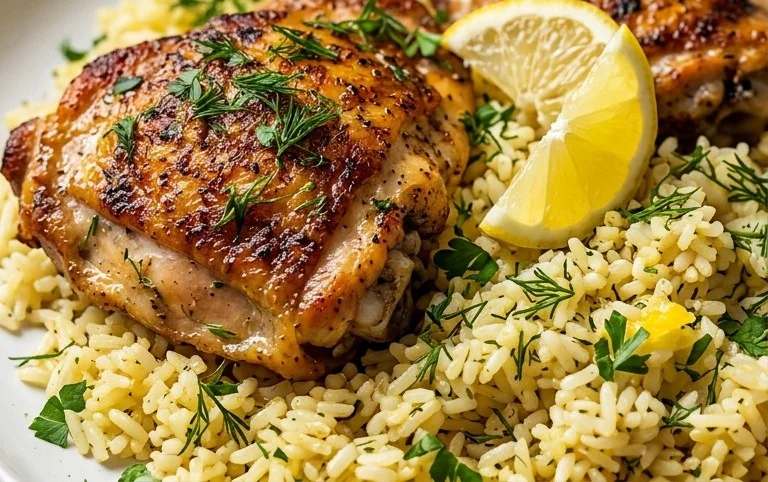 Greek Chicken and Lemon Rice (30 Minutes, One-Pot)