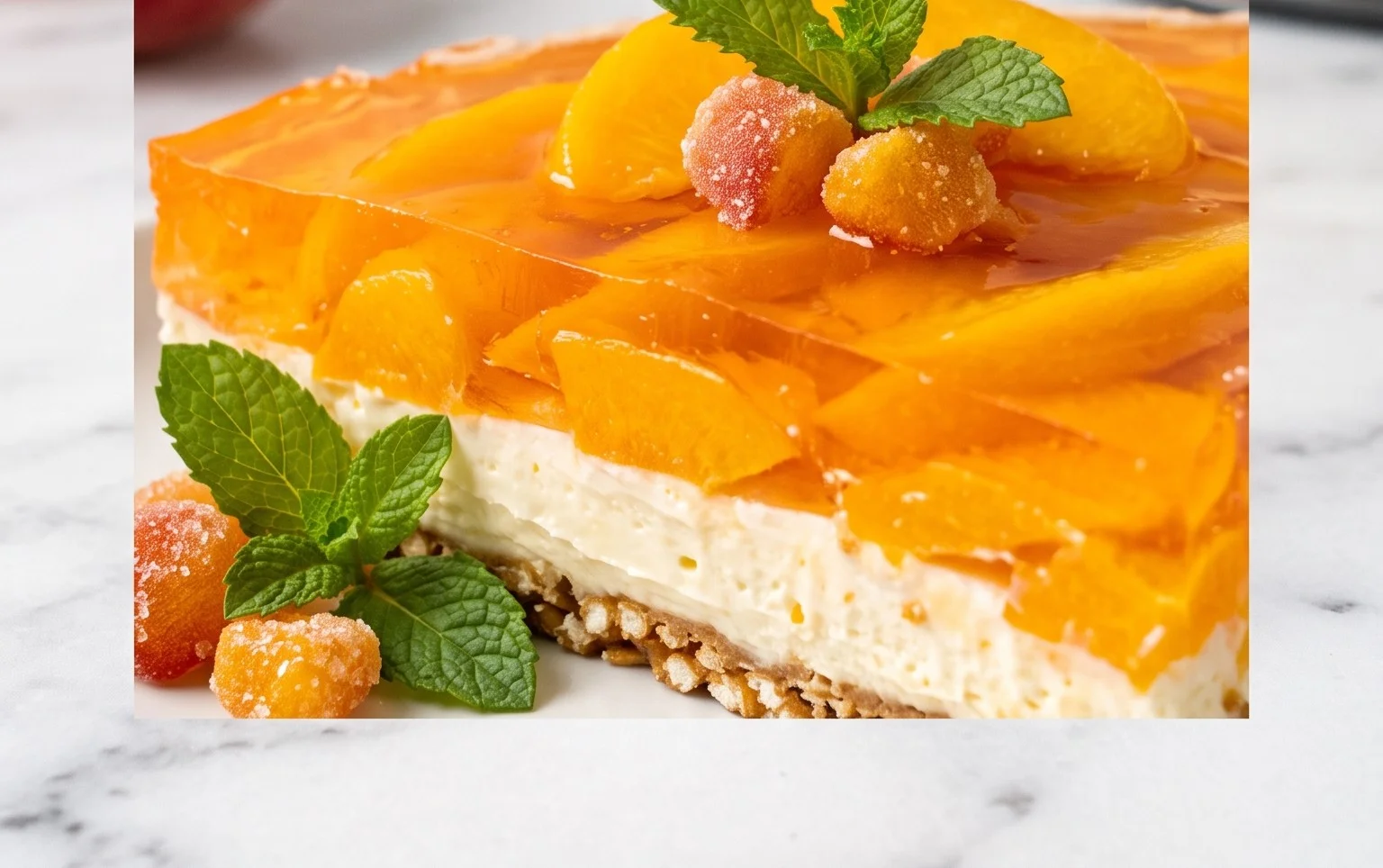 Peach Pretzel Salad Dessert