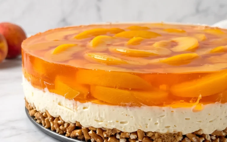 Peach Pretzel Salad Dessert