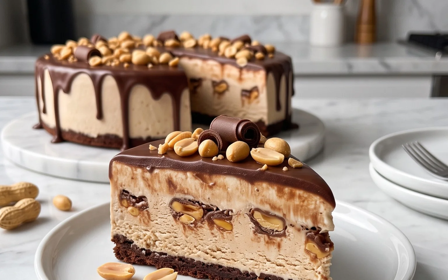 Buster Bar Ice Cream Cake