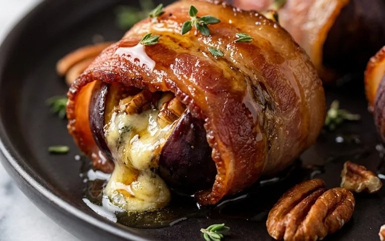 Beef Bacon Wrapped Stuffed Figs