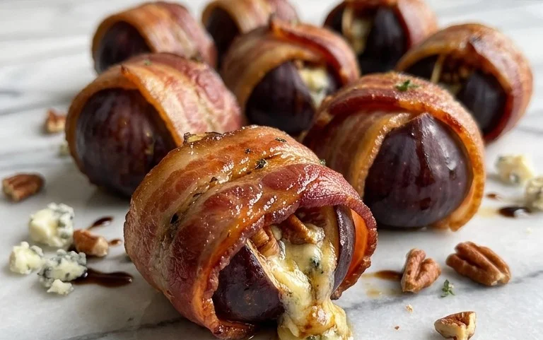 Beef Bacon Wrapped Stuffed Figs