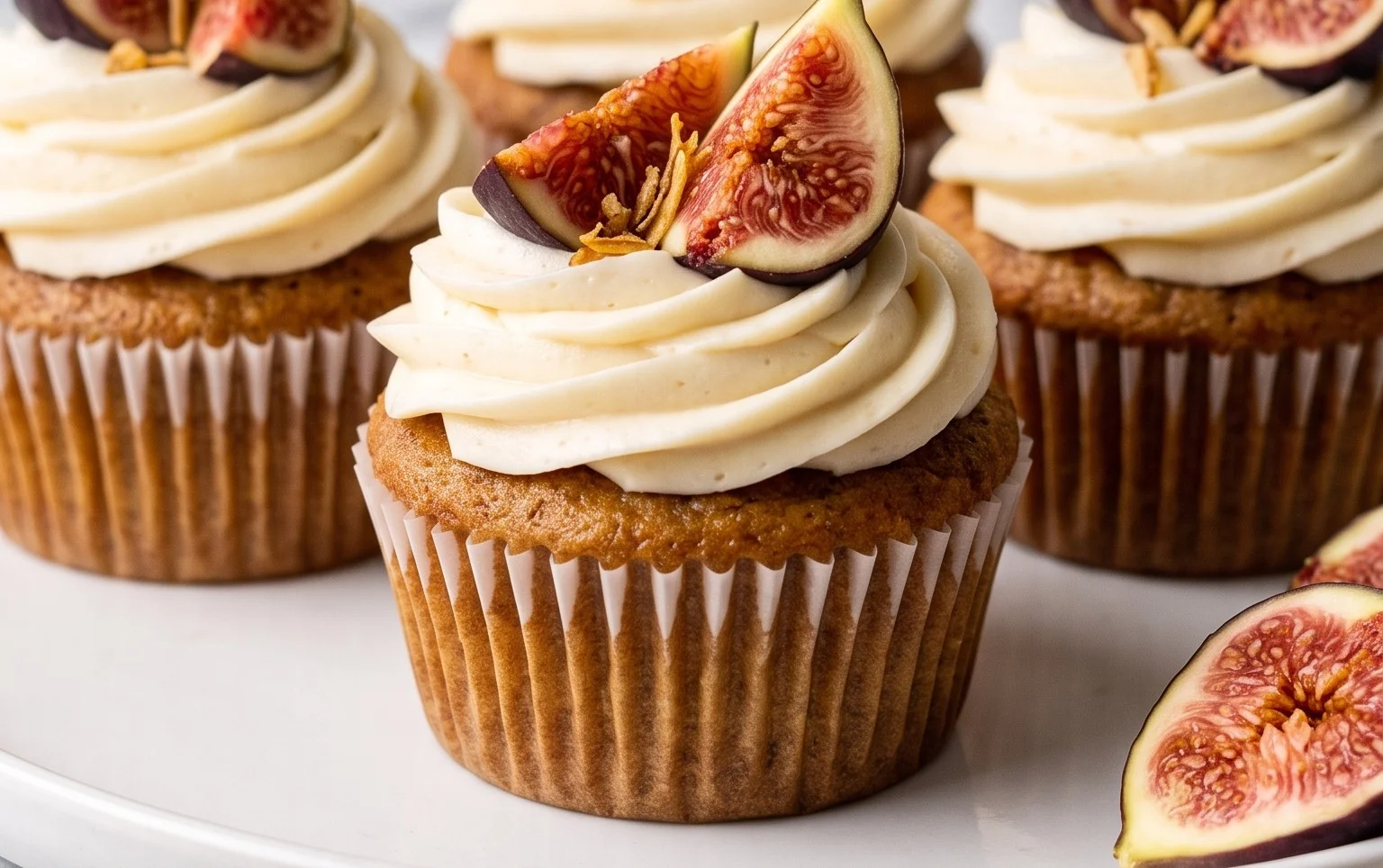 Fig Cupcakes with Honey Cream Cheese Frosting
