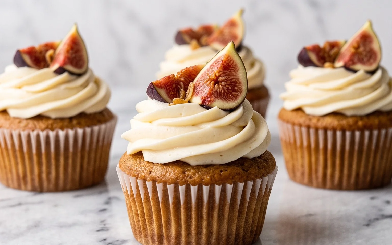 Fig Cupcakes with Honey Cream Cheese Frosting