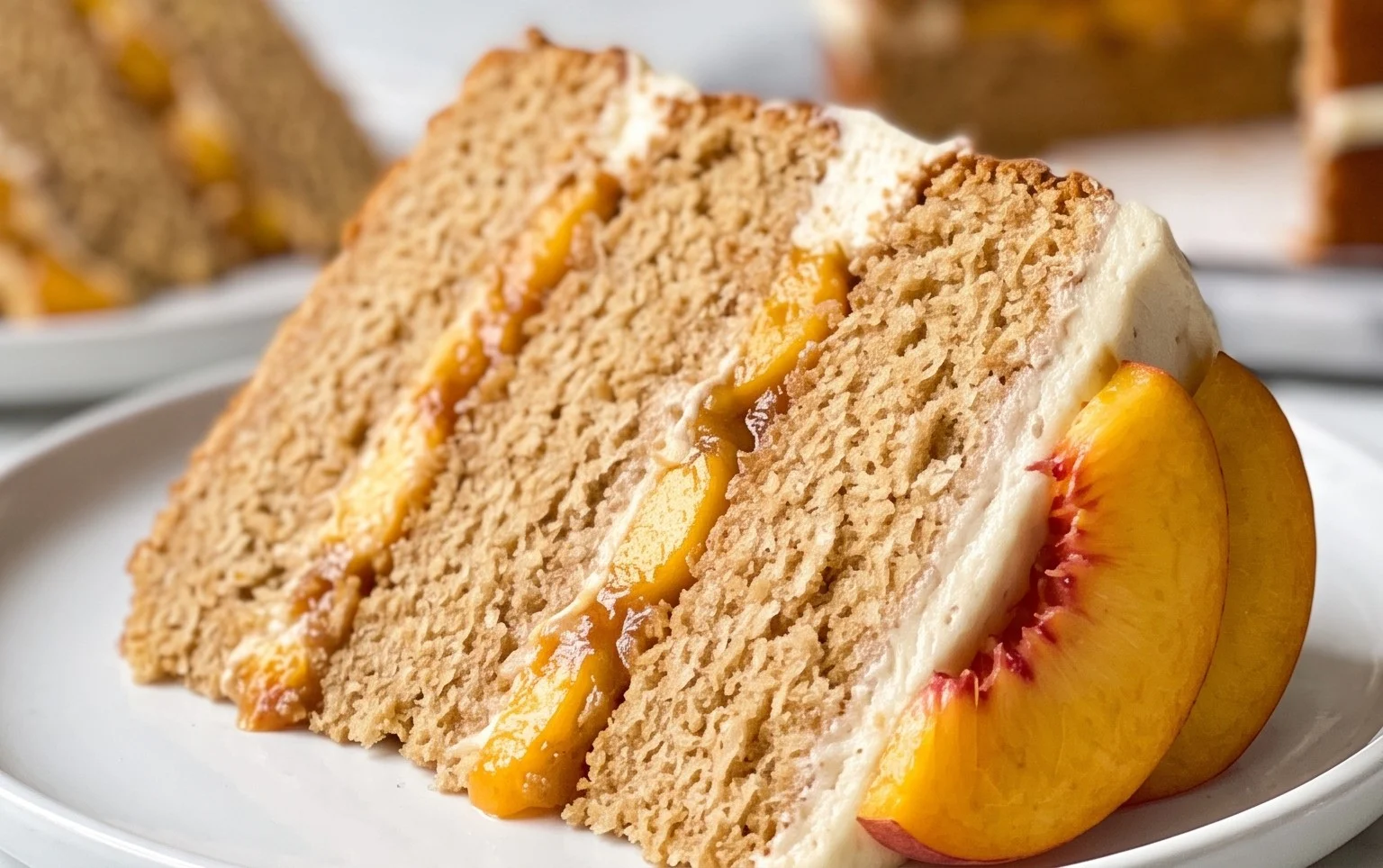 Brown Sugar Layer Cake with Peach Filling