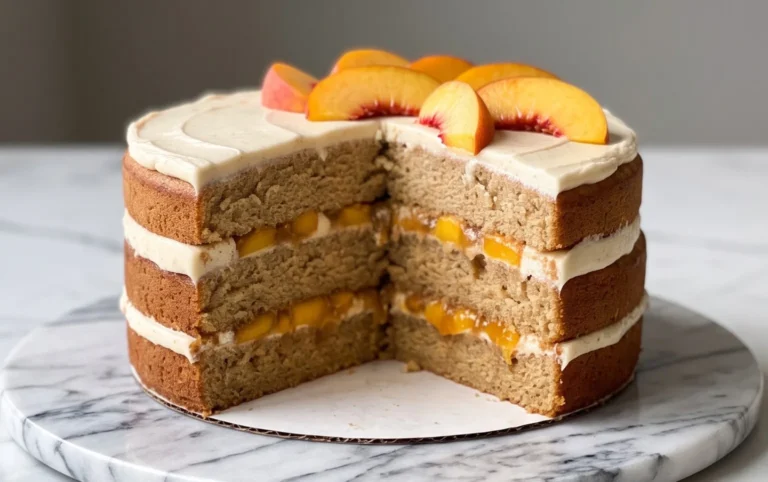 Brown Sugar Layer Cake with Peach Filling