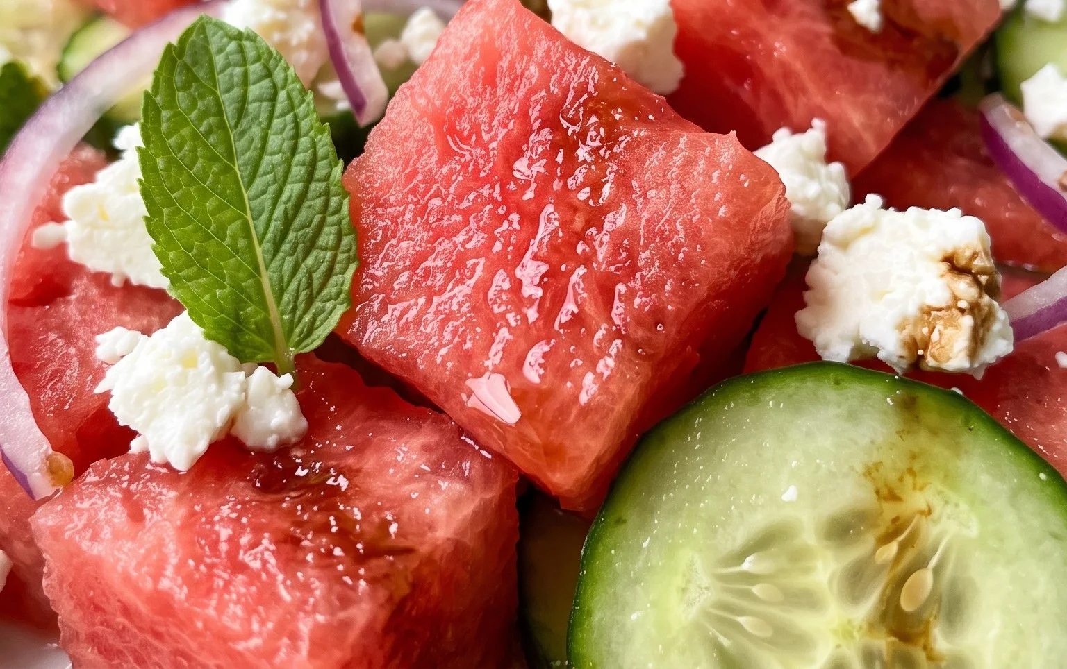 Watermelon Salad with Cucumber and Feta