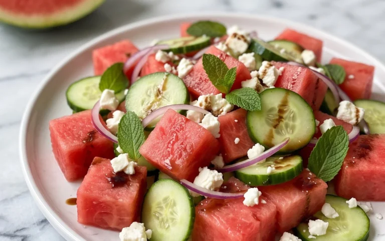 Watermelon Salad with Cucumber and Feta