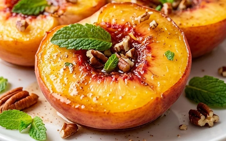 Cinnamon Sugar Baked Peaches