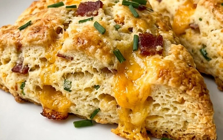 Beef Bacon Cheddar and Chive Scones