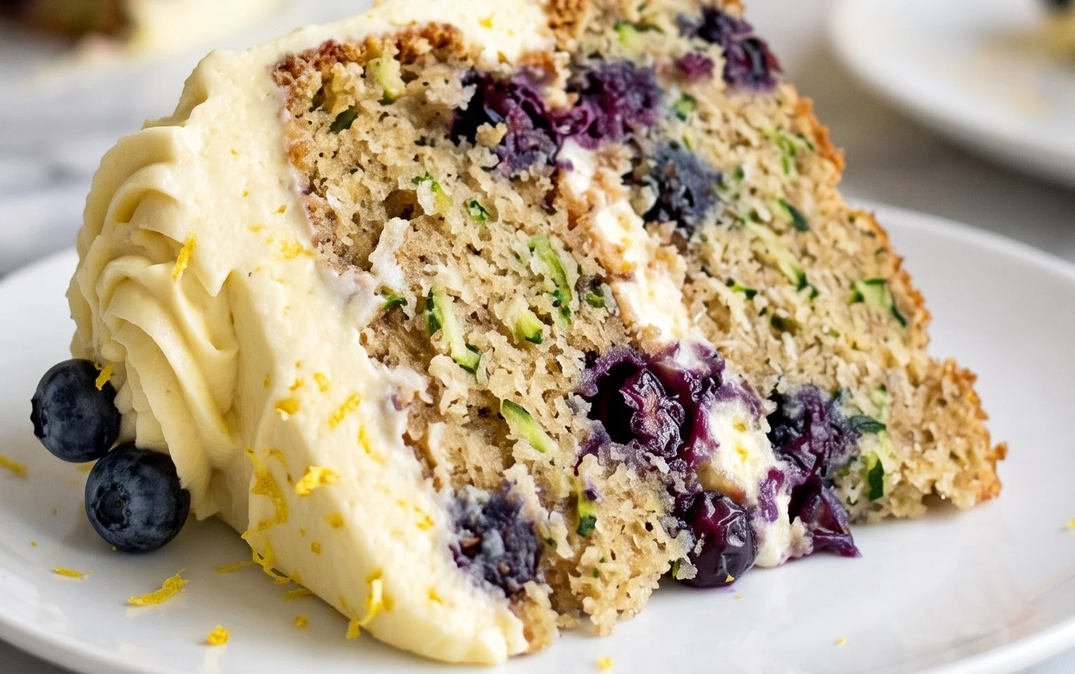 Blueberry Zucchini Cake with Lemon Buttercream