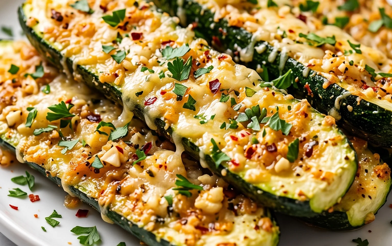 Irresistibly Crunchy Garlic Parmesan Roasted Zucchini