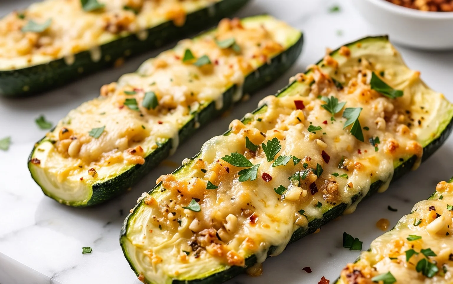 Irresistibly Crunchy Garlic Parmesan Roasted Zucchini