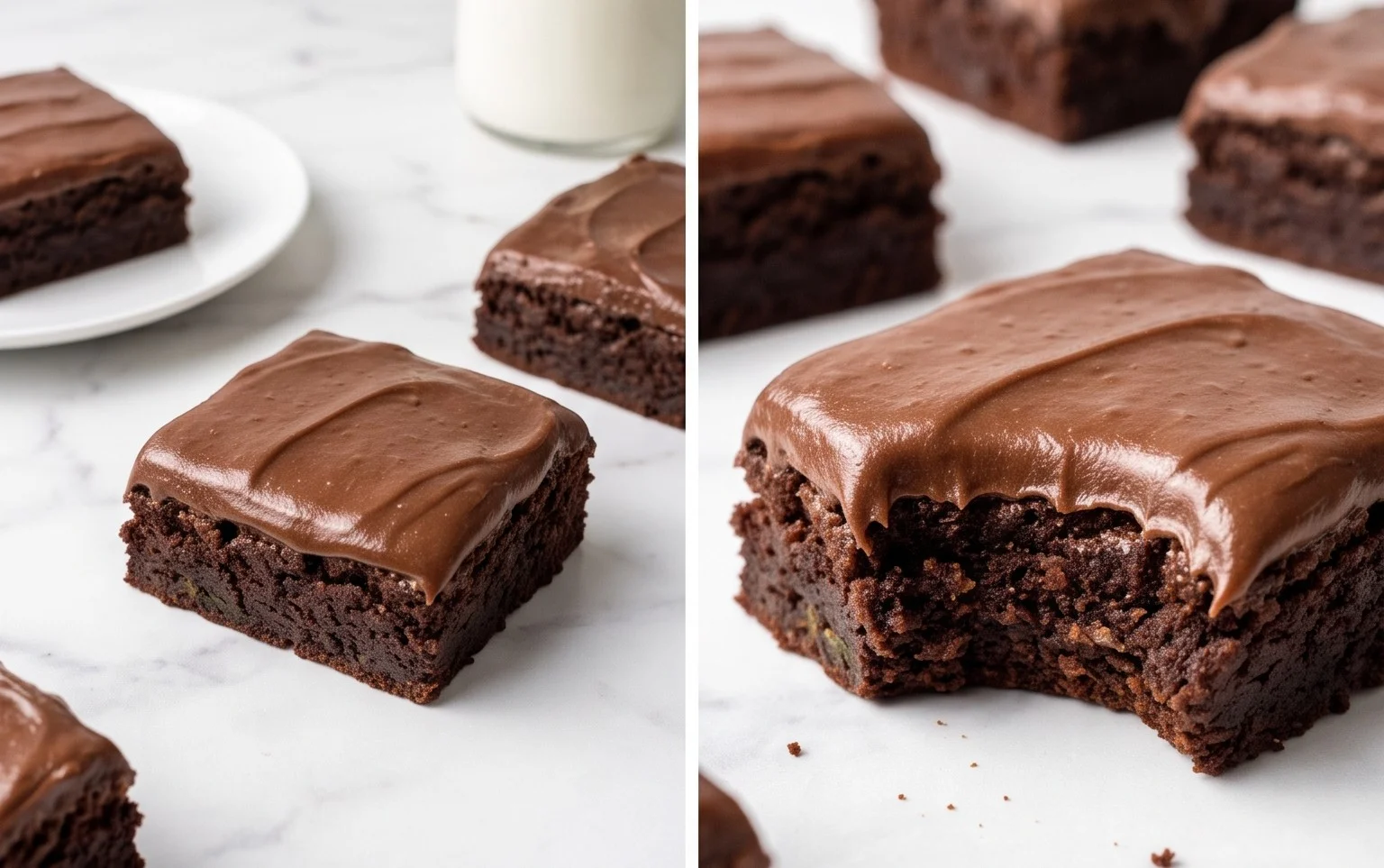 Zucchini Brownies with 1 minute Frosting!